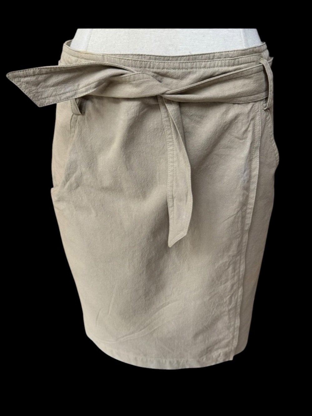 Deadstock NWT 1990s LizSport 100% Cotton Belted Wrap Skirt w/Hip‎ Pockets